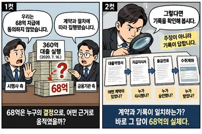 [의사결정검증] 신갈 360억 대출사건, 68억은 어떤 근거로 움직였나