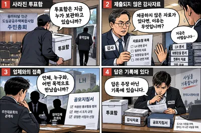 [단독] 용마터널 도심복합 주민총회 투표함 누가 보관하나…감사, 보존 요구