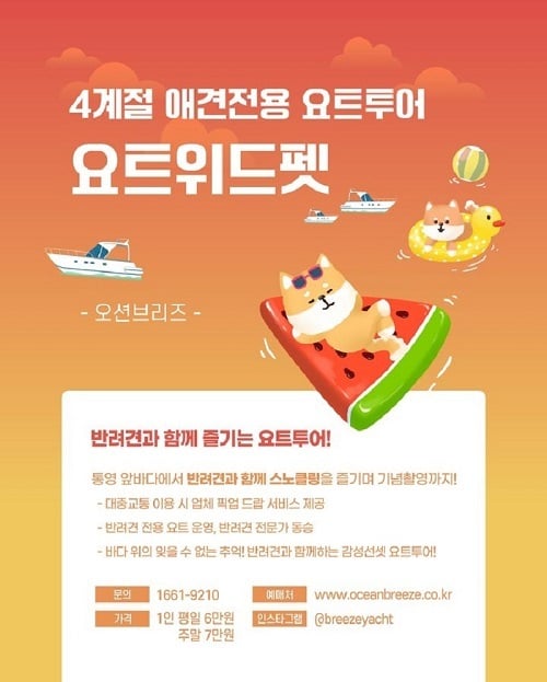 반려견과 요트 여행 등 우수 해양관광상품 5개 선정 반려견과 요트 여행 등 우수 해양관광상품 5개 선정