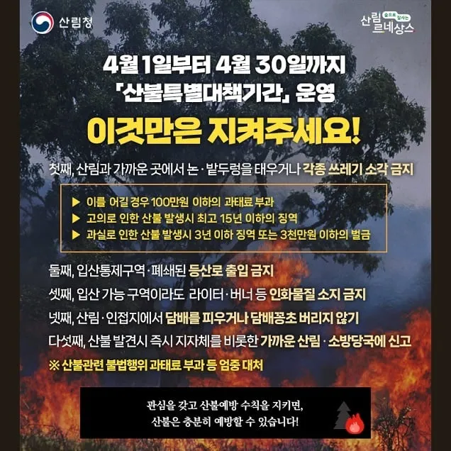 서부지방산림청, 「산불 특별대책기간」 소각행위 등 단속 실시 서부지방산림청, 「산불 특별대책기간」 소각행위 등 단속 실시