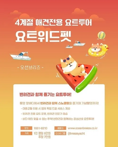 반려견과 요트 여행 등 우수 해양관광상품 5개 선정 반려견과 요트 여행 등 우수 해양관광상품 5개 선정